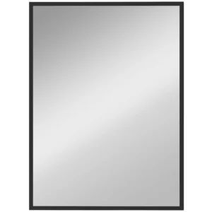 Wandspiegel Rechteckig 76 X 101 Cm, Schwarzer Holzrahmen, Ideal Für Badezimmer, Wohnzimmer Oder Schlafzimmer