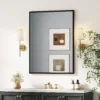 Wandspiegel Rechteckig 76 X 101 Cm, Schwarzer Holzrahmen, Ideal Für Badezimmer, Wohnzimmer Oder Schlafzimmer