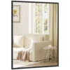 Wandspiegel Rechteckig 76 X 101 Cm, Schwarzer Holzrahmen, Ideal Für Badezimmer, Wohnzimmer Oder Schlafzimmer