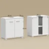 Waschbeckenunterschrank, Modernes Freistehendes Badmöbel Mit U förmiger Aussparung, Verstellbarem Regal, Weiß