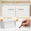 Waschbeckenunterschrank, Modernes Freistehendes Badmöbel Mit U förmiger Aussparung, Verstellbarem Regal, Weiß