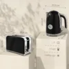 Wasserkocher Und Toaster Set Mit Thermometer, 1,7 L, 2200 W Wasserkocher, 2 Scheiben Toaster Mit 7 Bräunungsstufen