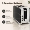 Wasserkocher Und Toaster Set Mit Thermometer, 1,7 L, 2200 W Wasserkocher, 2 Scheiben Toaster Mit 7 Bräunungsstufen