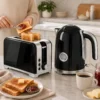 Wasserkocher Und Toaster Set Mit Thermometer, 1,7 L, 2200 W Wasserkocher, 2 Scheiben Toaster Mit 7 Bräunungsstufen