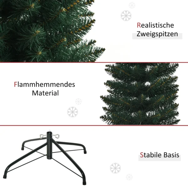 Weihnachtsbaum 180 Cm, Hoch Realistisch, 380 Zweige, Feuerfest, Stabile Basis, Grün