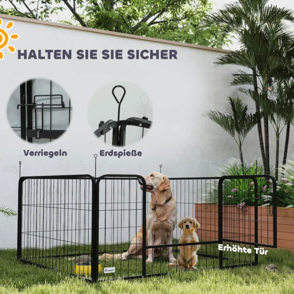 Wurfkiste Für Welpen Mit Unterlage, Winddichtem Oxford Gewebe, Für Mittelgroße Große Hunde, 122x122x60 Cm Schwarz