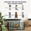 Wurfkiste Für Welpen Mit Unterlage, Winddichtem Oxford Gewebe, Für Mittelgroße Große Hunde, 122x122x60 Cm Schwarz