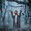 110 Cm Animierte Hängende Halloween Deko, Schreiender Zombie, Sound & Berührungsaktivierung, Rote LED Augen