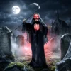 170 Cm Halloween Animierte Sensenmann Deko Mit Sound Und Berührungsaktivierung, Leuchtenden Augen Und Brustkorb