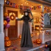 180 Cm Halloween Animierte Hexe Dekoration Lebensgroß Mit Leuchtenden Augen, Gruseliger Sound, Berührungsaktivierung