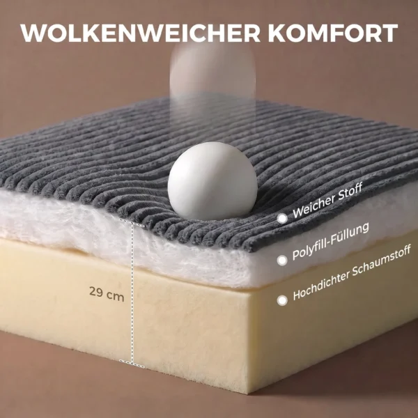2 in 1 Bodensessel Aus Cord, Klappbares Bodensofa Zum Lesen, Gaming & Meditieren, Schlafsofa Für Schlafzimmer