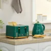 2 in 1 Broodrooster En Waterkoker Set, 7 Bruiningsniveaus, Ontdooi En Opwarmfunctie, Groen