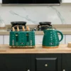 2 in 1 Broodrooster En Waterkoker Set, 7 Bruiningsniveaus, Ontdooi En Opwarmfunctie, Groen