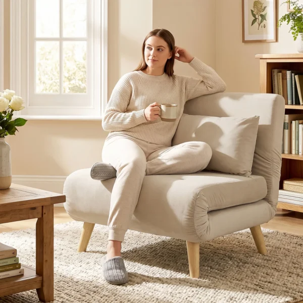 2 in 1 Sessel, Relaxsessel, Gästebett, 72 Cm X 78 Cm X 79 Cm, Grau