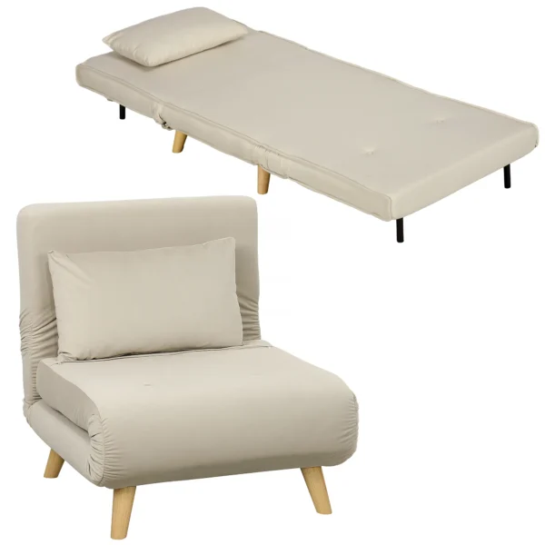 2 in 1 Sessel, Relaxsessel, Gästebett, 72 Cm X 78 Cm X 79 Cm, Grau