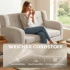 2 zits Bank Van 118 Cm Met Corduroy look, Knoopstiksels Comfortabele Moderne Gestoffeerde Bank Met Houten Poten Voor Kleine Ruimtes