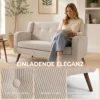 2 zits Bank Van 118 Cm Met Corduroy look, Knoopstiksels Comfortabele Moderne Gestoffeerde Bank Met Houten Poten Voor Kleine Ruimtes