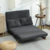 2 zits Slaapbank Met Slaapfunctie, Inclusief 2 Kussens, Sherpa look, Natuur + Donkergrijs + Zwart