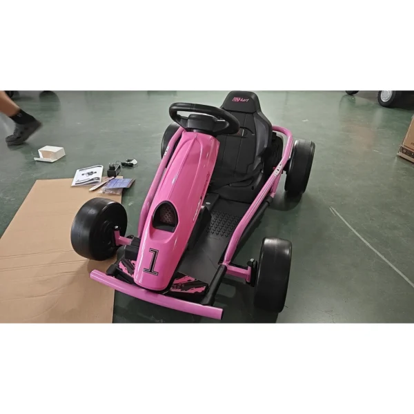 24 V Elektrische Go Kart Voor Kinderen Tot 13 Km/u Go kart Met Drift Functie, Drift Kart Met 2 Motoren Voor 8 12 Jaar Roze