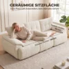 3 zitsbank, 260 Cm, Chenille, Modulaire Bank Zonder Frame Met Extra Brede, Diepe Zitting, Brede Armleuningen