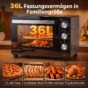 36 L Minioven Met Hetelucht, 90 230 °C Temperatuurregeling, 1500 W