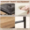 4 teiliges Essgruppen Set, Industrieller Küchentisch Mit 2 Stühlen Und Bank Für 4 Personen, Gepolsterte PU Leder Sitze, Braun