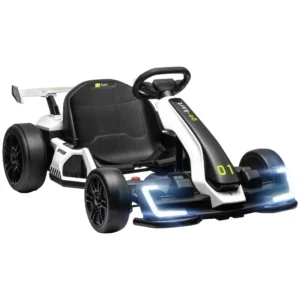 4 V Elektrische Go Kart Voor Kinderen Tot 12 Km/u Go kart Met Drift Functie, 2 Motoren Verstelbare Stoel Zachte Start