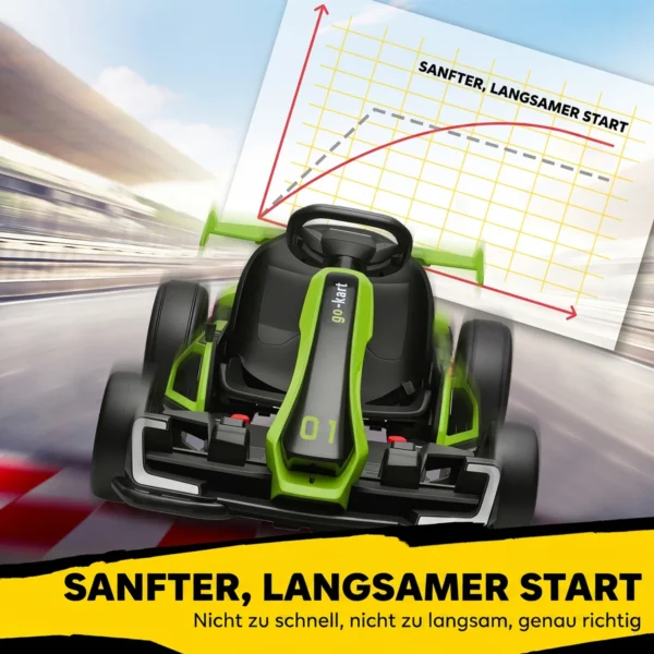 4 V Elektrische Go Kart Voor Kinderen Tot 12 Km/u Go kart Met Drift Functie, 2 Motoren Verstelbare Stoel Zachte Start