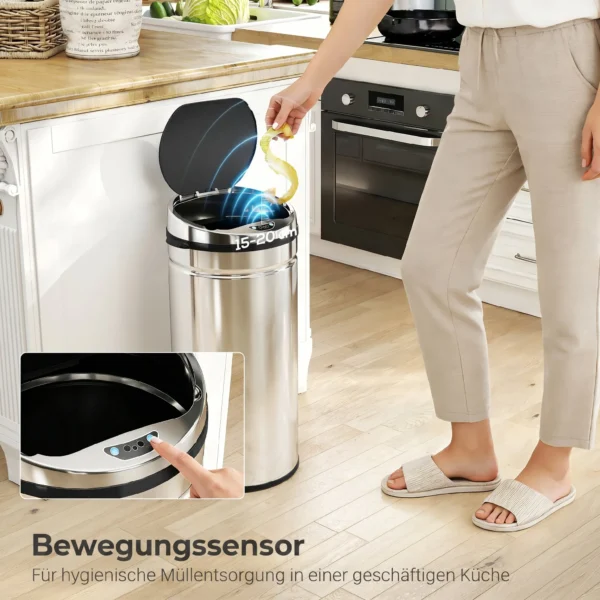 42 L Sensor Prullenbak, Automatische Vuilnisbak, Roestvrij Keukenemmer Met Infraroodsensor, Voor Keuken, Eetkamer