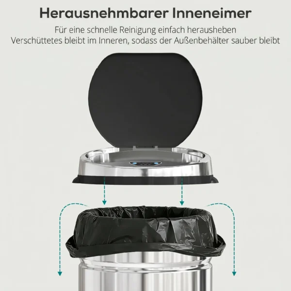 42 L Sensor Prullenbak, Automatische Vuilnisbak, Roestvrij Keukenemmer Met Infraroodsensor, Voor Keuken, Eetkamer