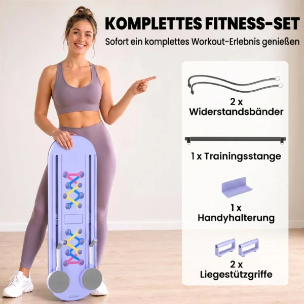 5 in 1 Liegestützgriffe Klappbar Push Up Bars Mit Widerstandsbänder Ellenbogenpads Liegestützgriffen, Tragbar