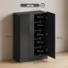 5 stufiger Schuhschrank Für 20 Paar Schuhe, Verstellbare Regale, Für Eingangsbereich, Flur, Schwarz