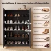 5 stufiger Schuhschrank Für 20 Paar Schuhe, Verstellbare Regale, Für Eingangsbereich, Flur, Schwarz