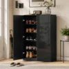 5 stufiger Schuhschrank Für 20 Paar Schuhe, Verstellbare Regale, Für Eingangsbereich, Flur, Schwarz