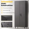 Aktenschrank, Abschließbar Metallschrank Mit Rollen, 5 Verstellbaren Ablagen, Aus Stahl, 80 X 40 X 180 Cm Schwarz