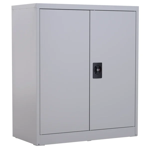Aktenschrank Stahlschrank Mehrzweckschrank Mit Verstellbarem Regal Und Schloss Für Arbeitszimmer Wohnzimmer Grau