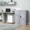 Aktenschrank Stahlschrank Mehrzweckschrank Mit Verstellbarem Regal Und Schloss Für Arbeitszimmer Wohnzimmer Grau