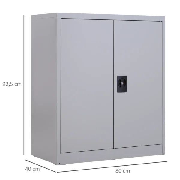 Aktenschrank Stahlschrank Mehrzweckschrank Mit Verstellbarem Regal Und Schloss Für Arbeitszimmer Wohnzimmer Grau