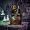 Animierte Halloween Tischhexe Mit Lachsound, Leuchtenden Augen Und Sound /Touch Aktivierung