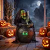 Animierte Halloween Tischhexe Mit Lachsound, Leuchtenden Augen Und Sound /Touch Aktivierung