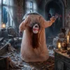 Animierter Halloween Geist Mit Gruseligen Schreien, Leuchtenden Augen, Per Geräusch/Berührung Aktiviert