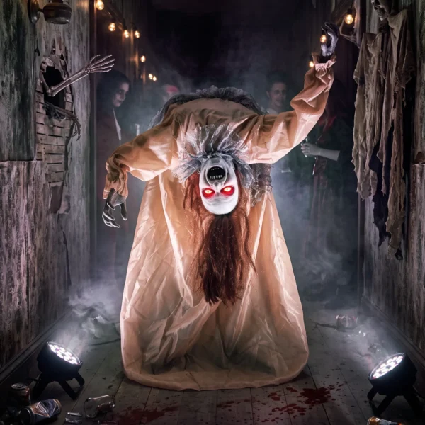 Animierter Halloween Geist Mit Gruseligen Schreien, Leuchtenden Augen, Per Geräusch/Berührung Aktiviert
