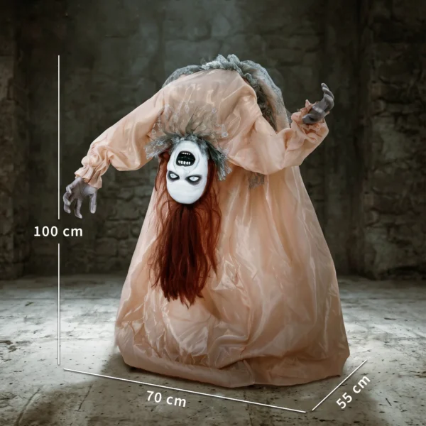 Animierter Halloween Geist Mit Gruseligen Schreien, Leuchtenden Augen, Per Geräusch/Berührung Aktiviert