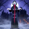 Aufblasbares Halloween Skelett, 310 Cm, Mit Integrierten LED Lichtern, Gruselige Deko Für Innen Und Außenbereich