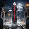 Aufblasbares Halloween Skelett, 310 Cm, Mit Integrierten LED Lichtern, Gruselige Deko Für Innen Und Außenbereich