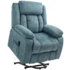 Aufstehsessel Mit Weichem Bezug, Recliner Sessel Mit Fernbedienung Und Seitentaschen, Blau