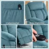 Aufstehsessel Mit Weichem Bezug, Recliner Sessel Mit Fernbedienung Und Seitentaschen, Blau