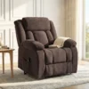Aufstehsessel Mit Weichem Bezug, Recliner Sessel Mit Fernbedienung Und Seitentaschen, Braun