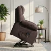 Aufstehsessel Mit Weichem Bezug, Recliner Sessel Mit Fernbedienung Und Seitentaschen, Braun