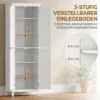 Badezimmerschrank 170 Cm Hoch, Schmaler Freistehender Badschrank Mit Verstellbaren Einlegeböden, Für Waschküche